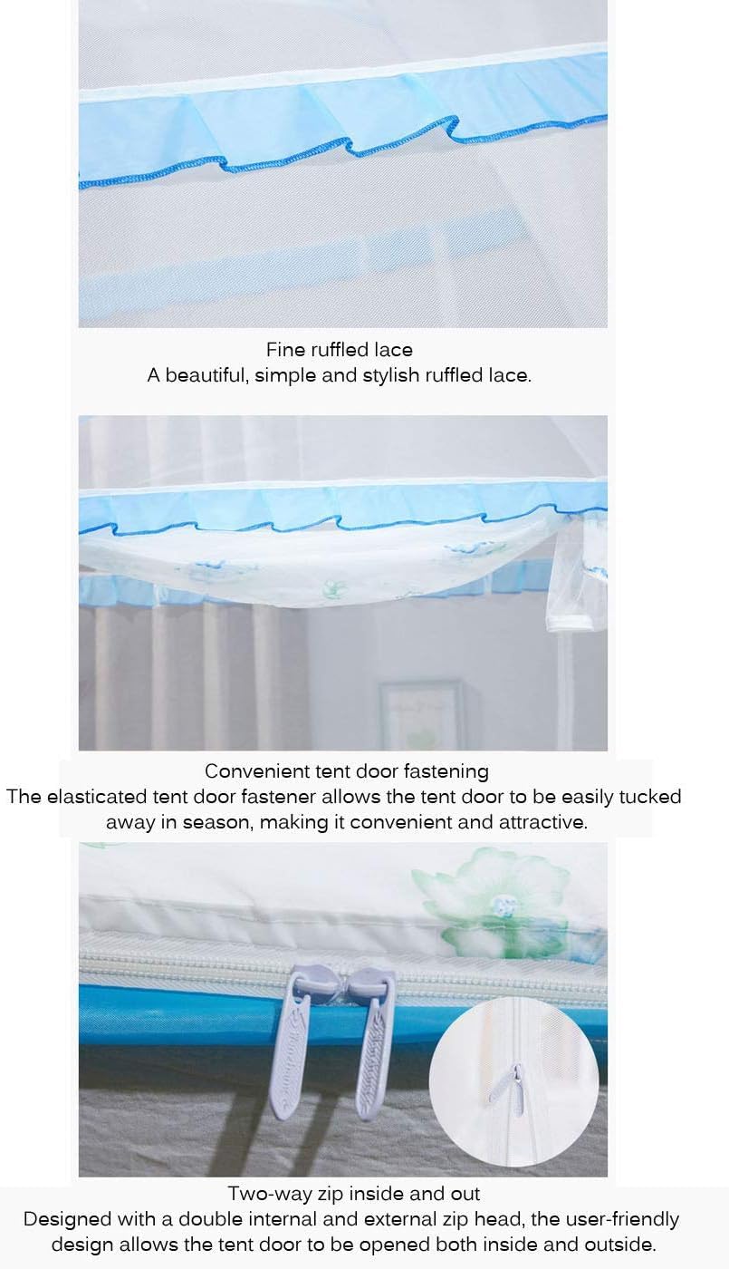 Zanzariera, baldacchino pieghevole facile da installare con fondo anti punture di zanzara per letto, campeggio, viaggi, casa Outdoo (2,2 x 2,2 m)
