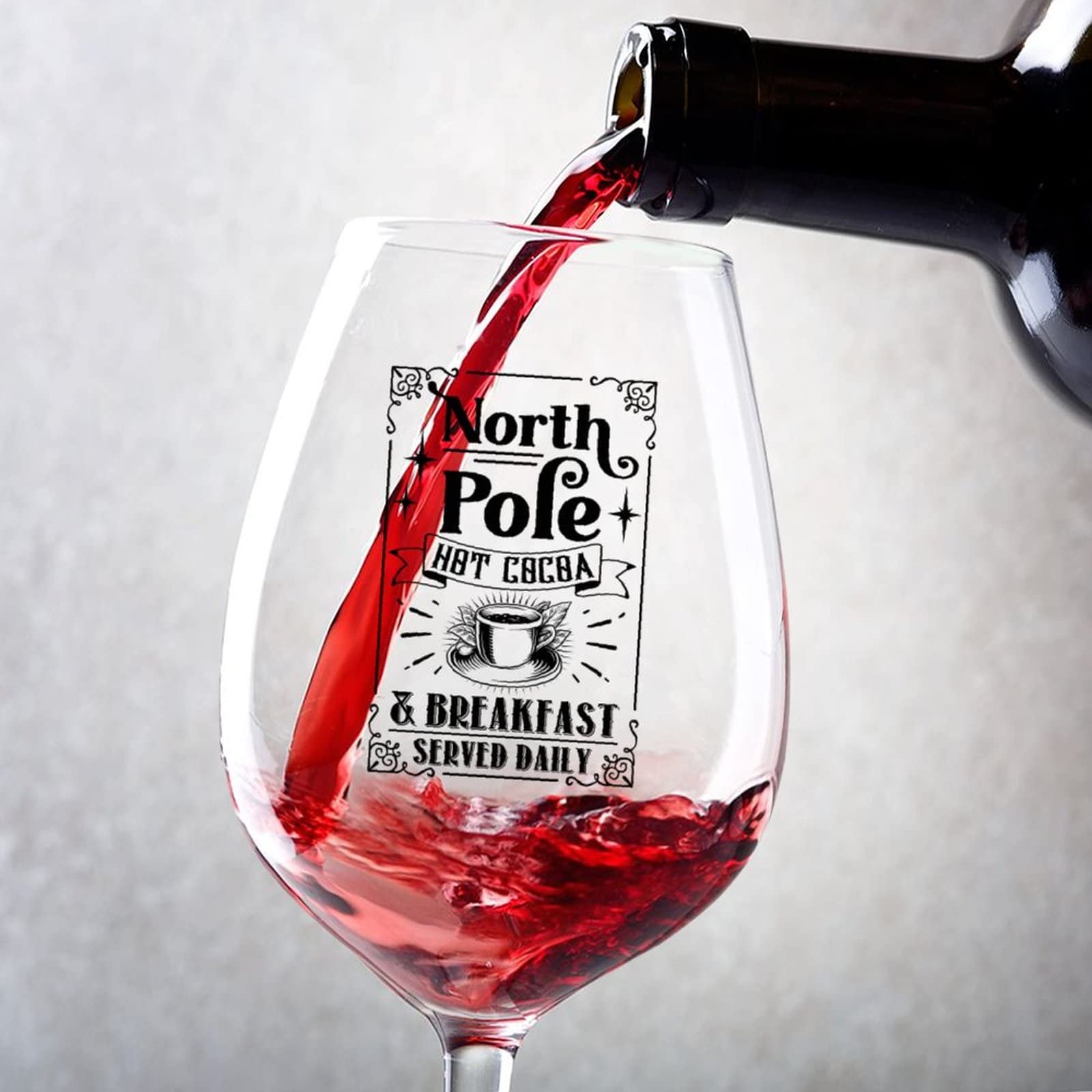 Verres à vin en cristal raffiné 500 ml avec gravure élégante North Pôle Nord en duo haut de gamme