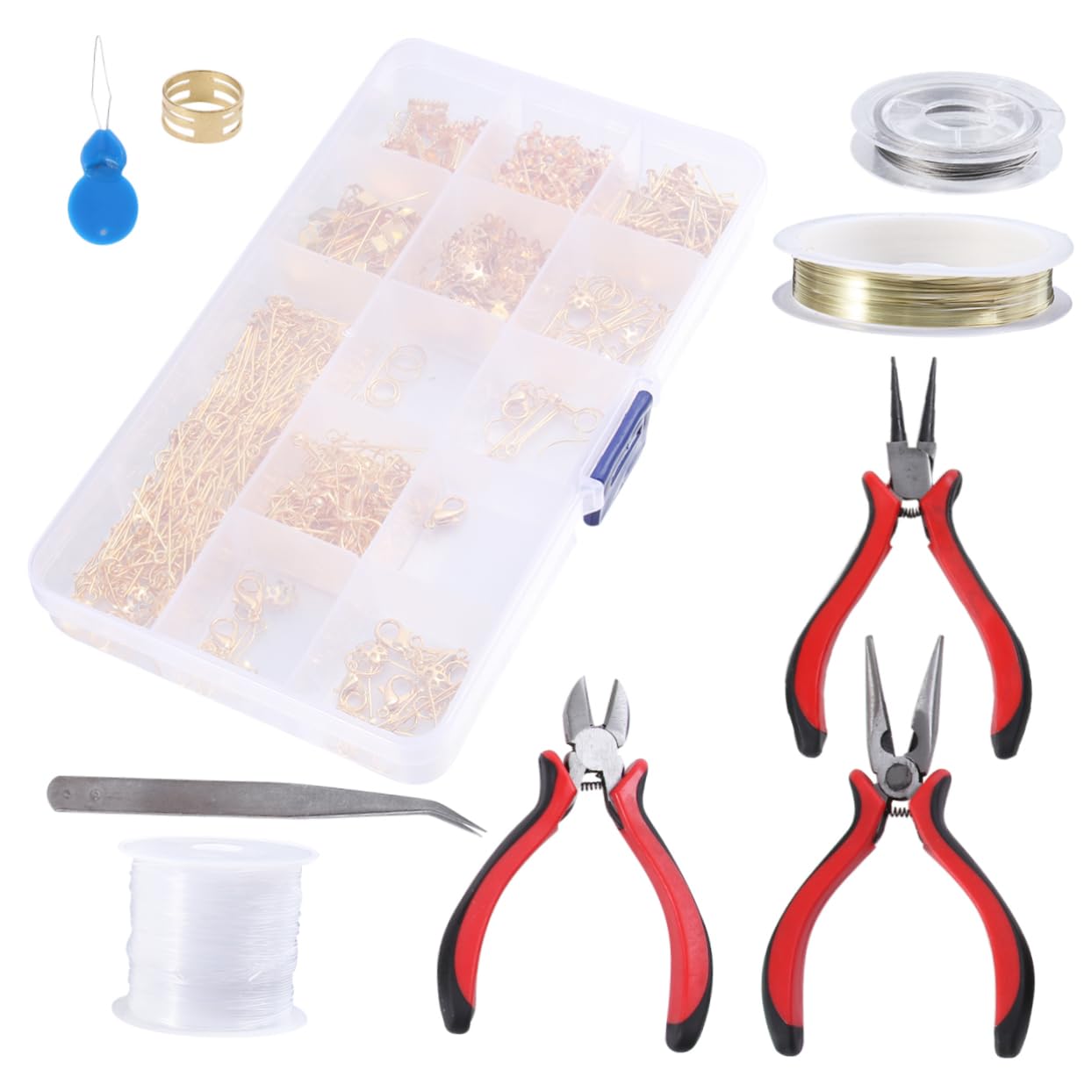 Tofficu 768pièces Kit Outils Pour Création De Bijoux Pinces Aiguilles Anneaux Et Boucles Boîte De Rangement à Compartiments