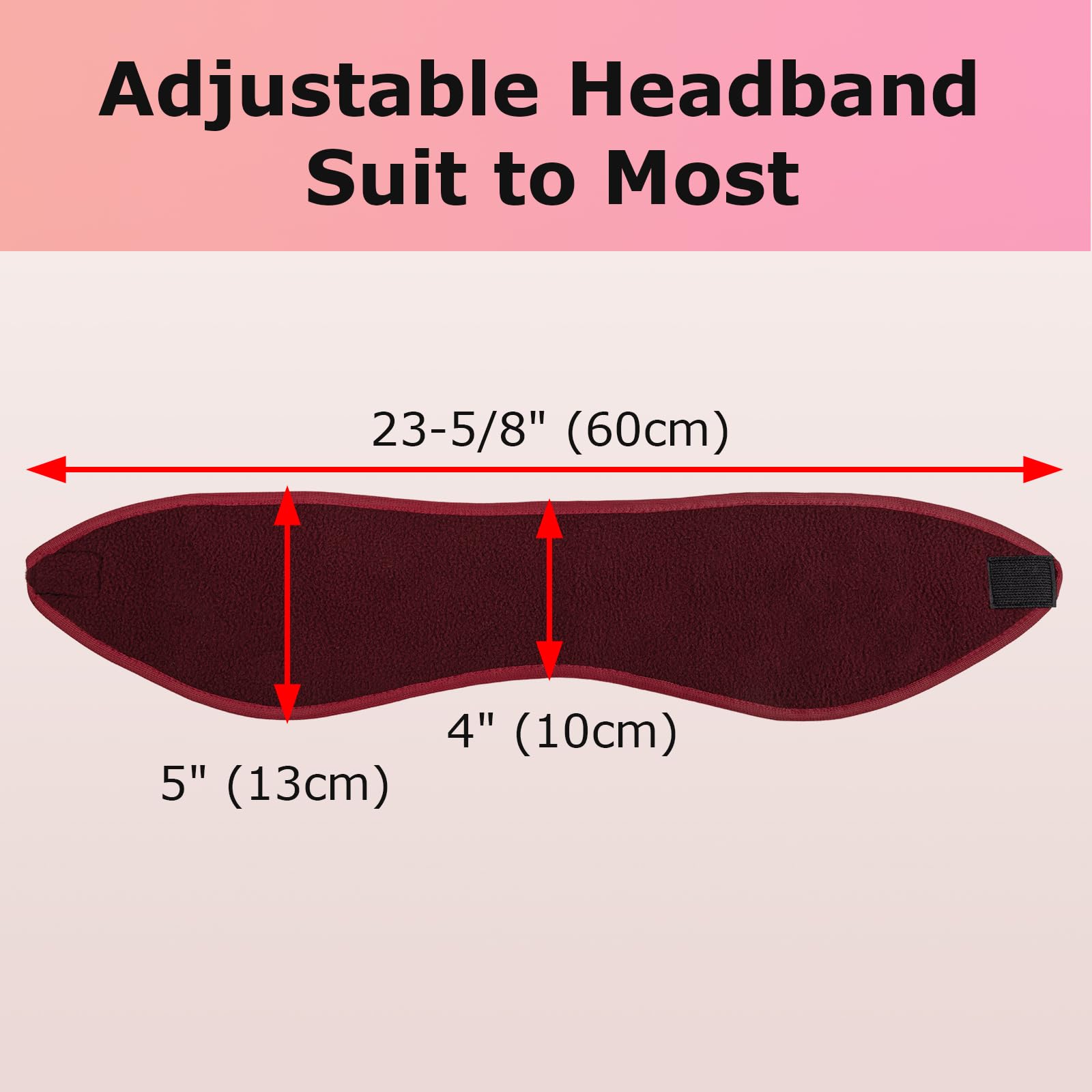 TopTie 5PCS Micro-Fleece Headband Winter Earlap Head Warmer Ear Muffs for Cold Weather Women Man - Black