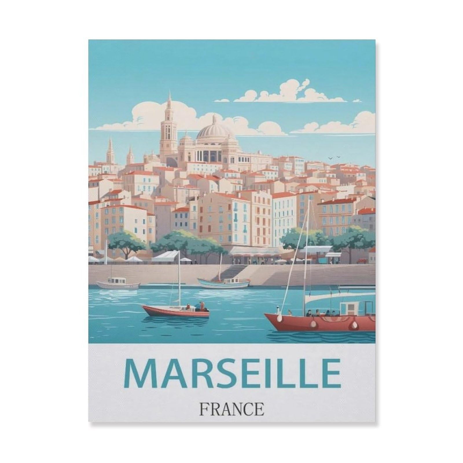 Metal Tin Sign，Marseille France(20x30cm）