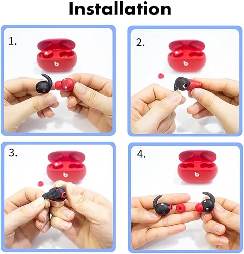 Miniatura 3 de Zotech 3 pares de ganchos antideslizantes de silicona para auriculares Beats Studio no se ajustan en la funda (negro)