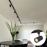QAZQA Modern Fekete Sínrendszer 10 Spotlámpával - GU10 Foglalat, Dimmelhető, 500 cm, Alumínium, Beltéri Világítás Nappaliba, Konyhába, Hálós 2