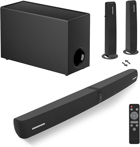 Assistrust Barra de sonido con subwoofer, barra de sonido de 110 W p