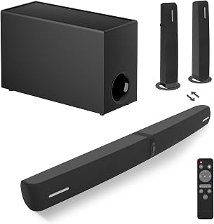 Assistrust Sound Bar with Subwoofer, 110W Surround Sound System with Bluetooth/ARC/Optical/AUX Connect, 2.1CH Soundbar wit... Price In India