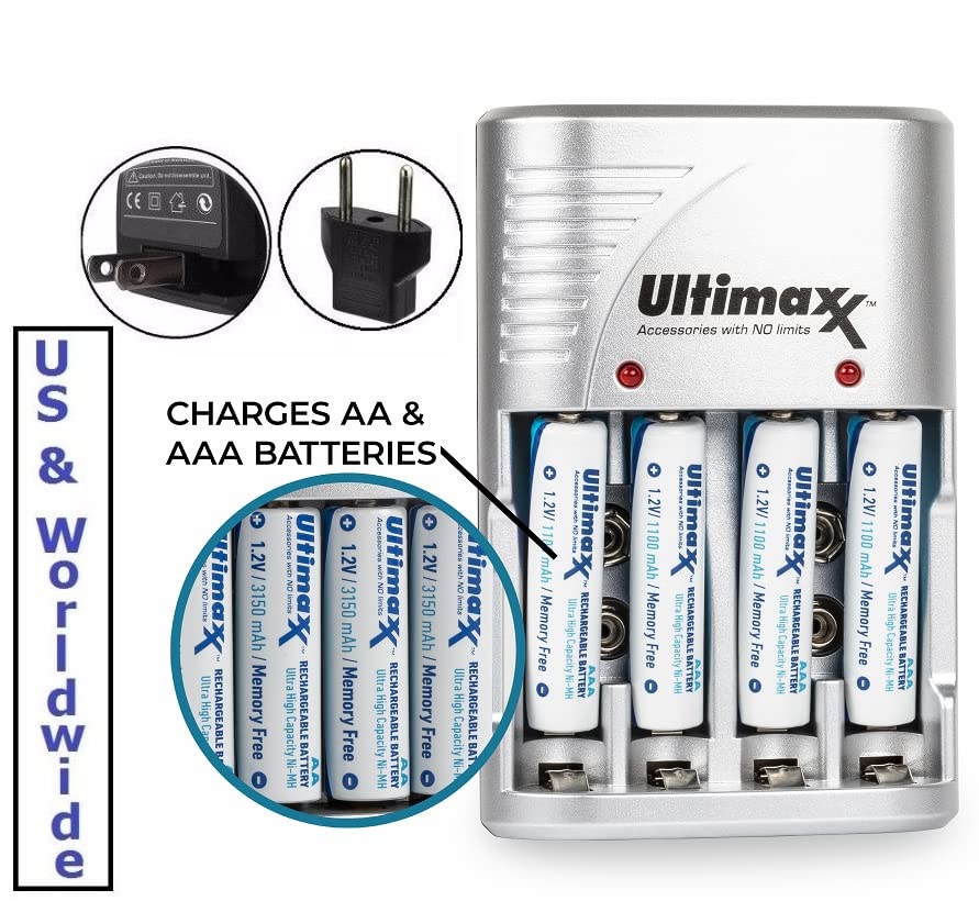 Dual AC/DC Turbo Charger & 4AA Battery for Kodak Easyshare C143 C142 CD82 C195