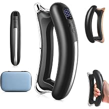 Deep Tissue Massage Tool, Portable Electric Muscle Massager with Heat & Vibration, 5 Intensity Levels, Rechargeable Body Relaxer for Neck, Shoulder, Back, Waist, Leg Black