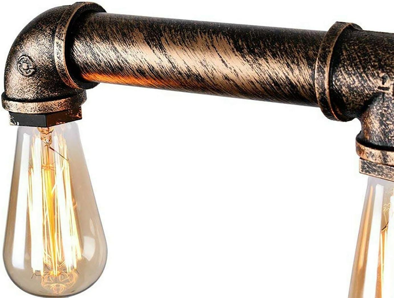 Lustre vintage industriel en cuivre brossé Steampunk en métal - Pour salon, chambre à coucher, restaurant, étude, couloir