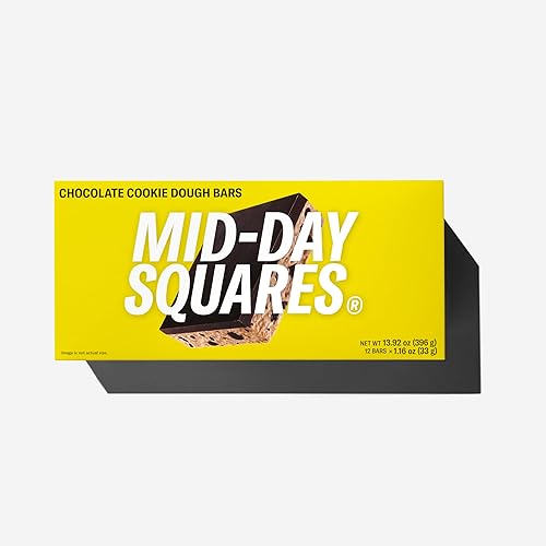 Miniatura 6 de Barras de proteína de masa de galletas con chocolate Mid-Day Squares, 1.16 oz cada una, 3 paquetes (36 cuadrados)  Hecho con chocolate real, 6 g de