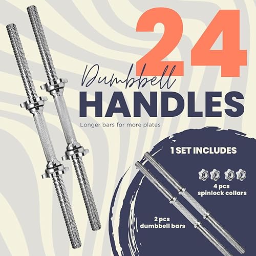 Miniatura 2 de A2ZCARE Asas de mancuernas estándar, asas de mancuernas de 1 pulgada, asas ajustables de 1 pulgada, par de placas de peso de 1 pulgada, múltiples