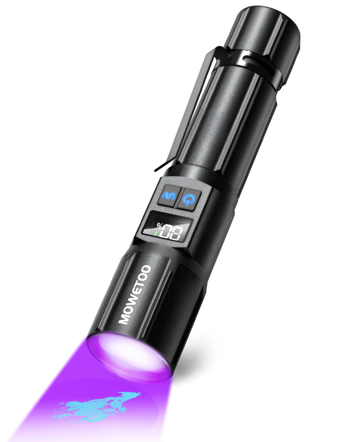 purchase black light flashlight MOWETOO Flashlight,2N1 UV＆White Light with LCD Display Dark Denim Smith Icon MIPS Helmet The bulb life is Color:Red White Stripe W/ Nickle Back