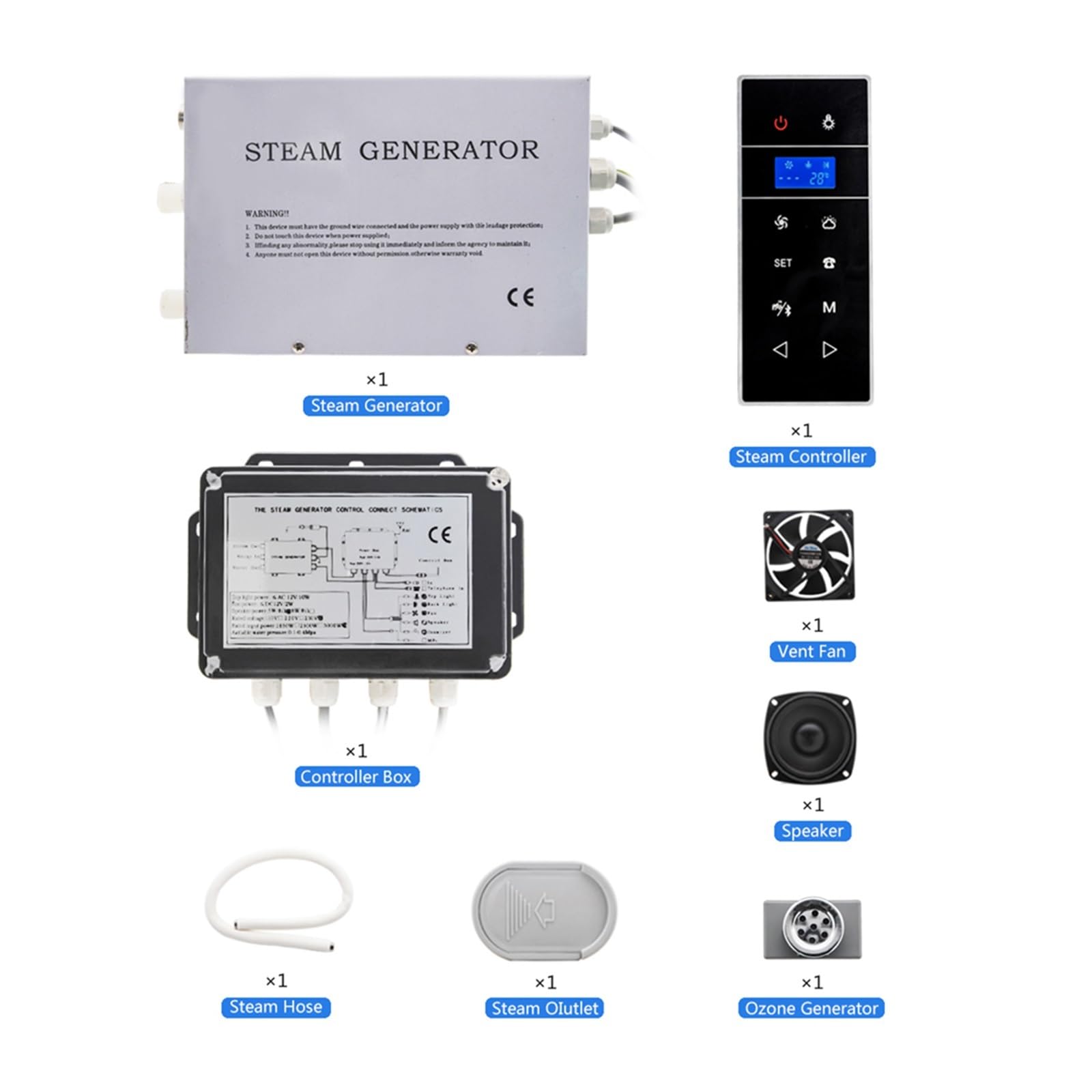 Mini macchina for sauna a e montata a parete da 3KW, kit di accessori for bagno turco con doccia display LCD for controller for for telefono,Altamente Efficiente | VS-9007W-3KW-1-BP