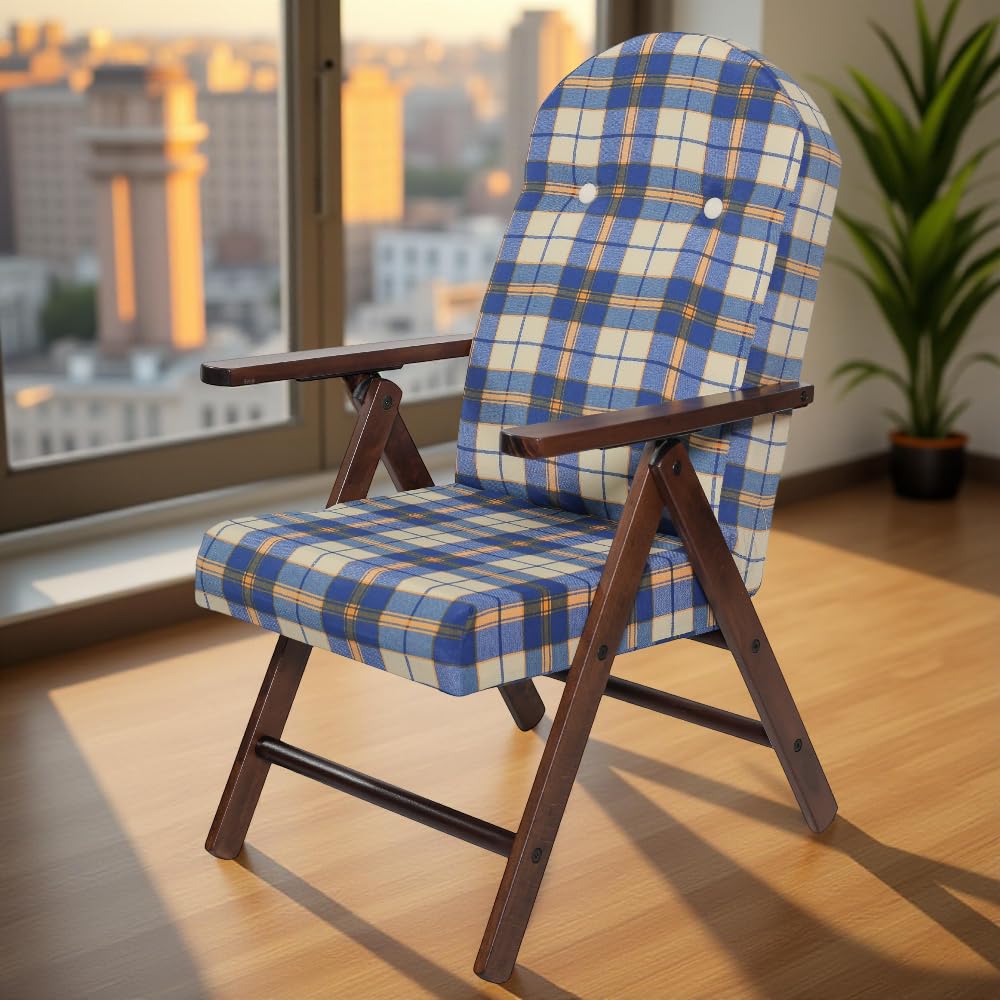 Poltrona Relax Imbottita 4 Posizioni 147x65x16 cm - Regolabile, Reclinabile, Poggioli, Tessuto, Soggiorno, Riposo, Casa, Esterno, Veranda - Struttura in Legno di Faggio