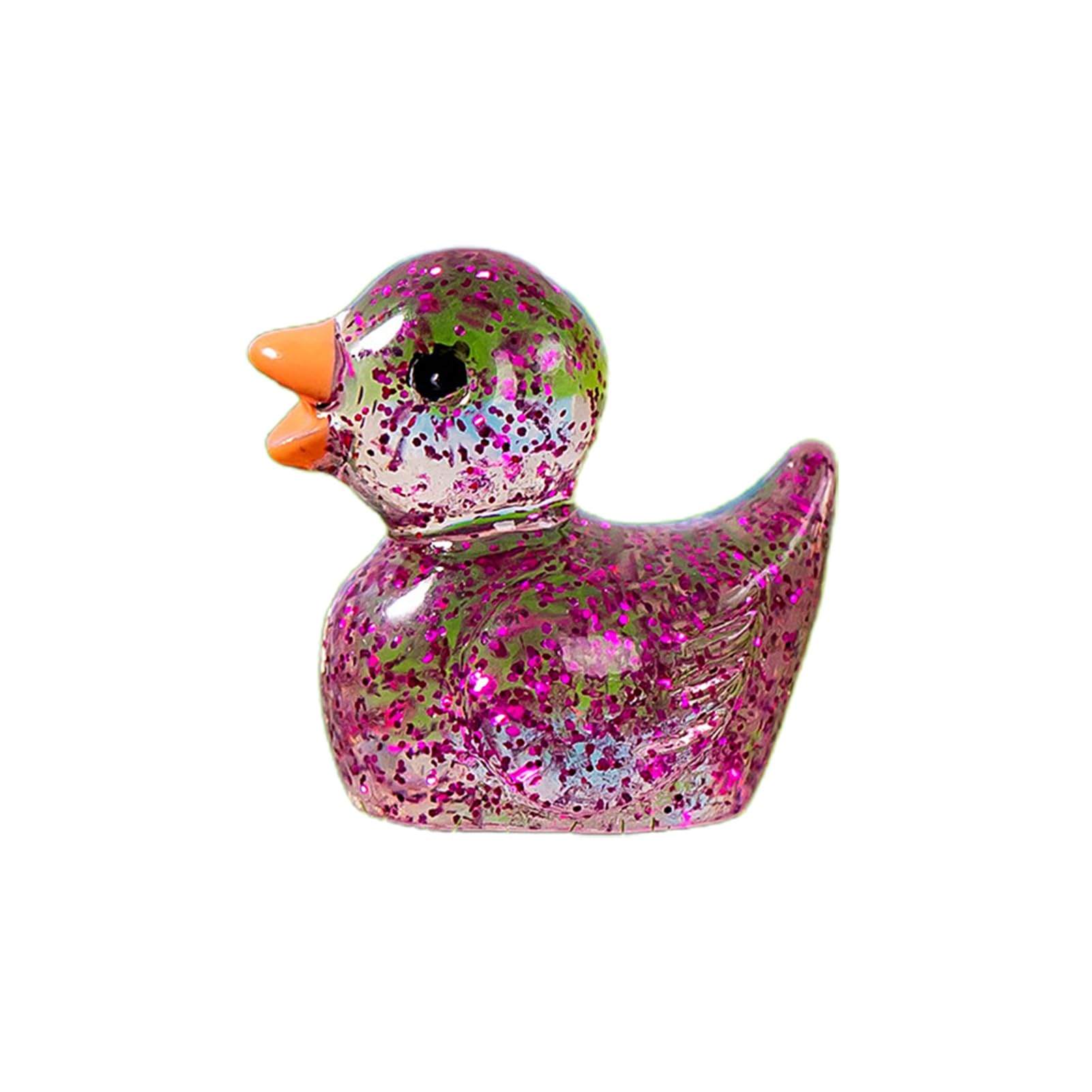 Porceosy Rose Red Duck Ornaments For Home Microlandscape Mini Glitter Clear Cute Resin Craft Desktop Colorful Figure Figurine Statue Dollhouse Garden Decoration (1, )