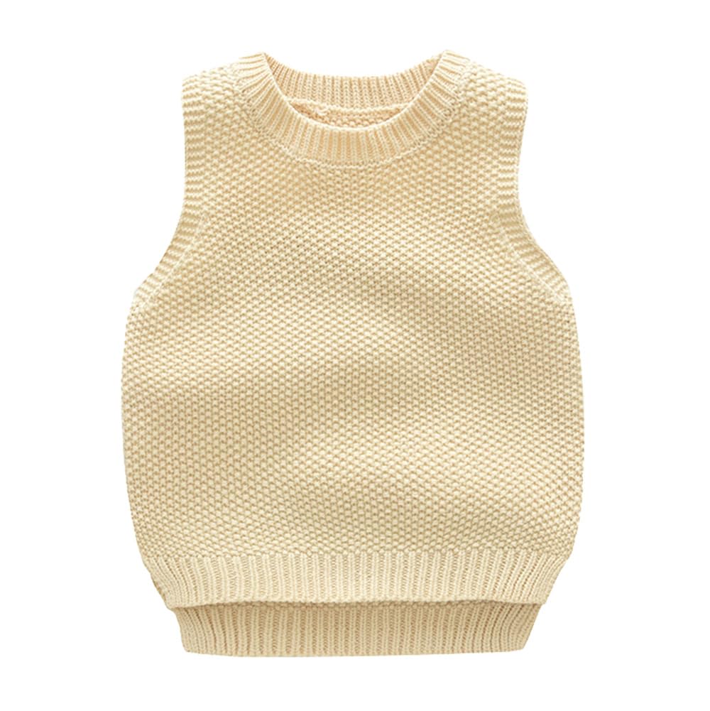 DaobaKIDS Chaleco de Punto Niño Niña Jersey Estudiantes Suéter Ropa Uniforme Escolar con Cuello Redondo sin Mangas Basico Estilo