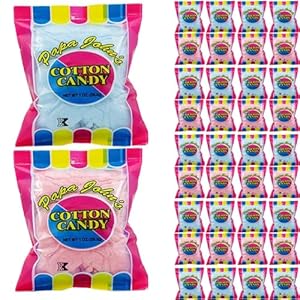 Fruidles Cotton Candy Blue and Pink Party Flavors Supplies Birthday Treats for Kids, Kosher, 1oz Bag (100-Pack)
