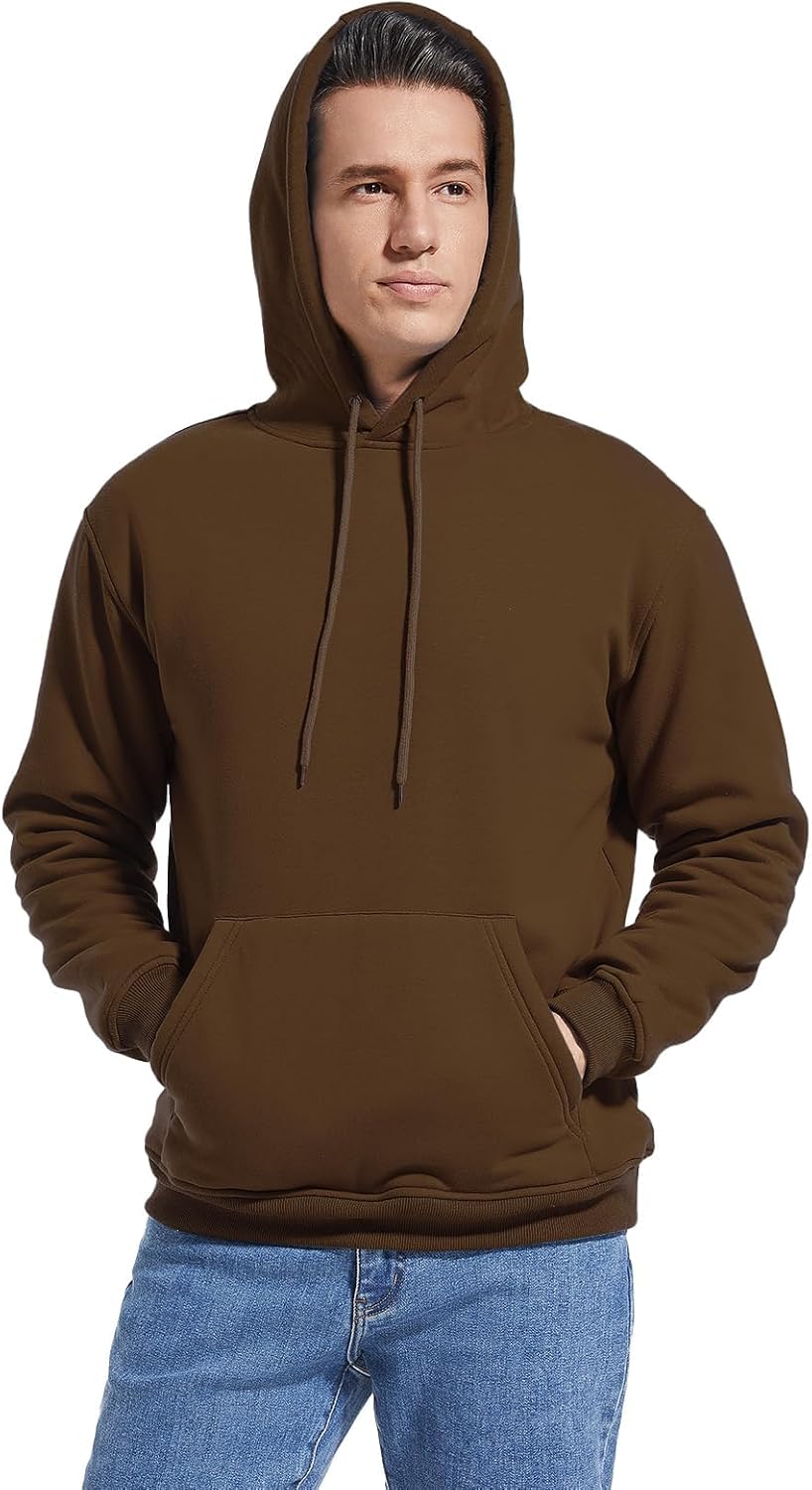 Gesean Men's Cotton Fleece Pullover Hoodie Long Sleeve Hooded Sweatshirt with Kangaroo Pocket - Image 5