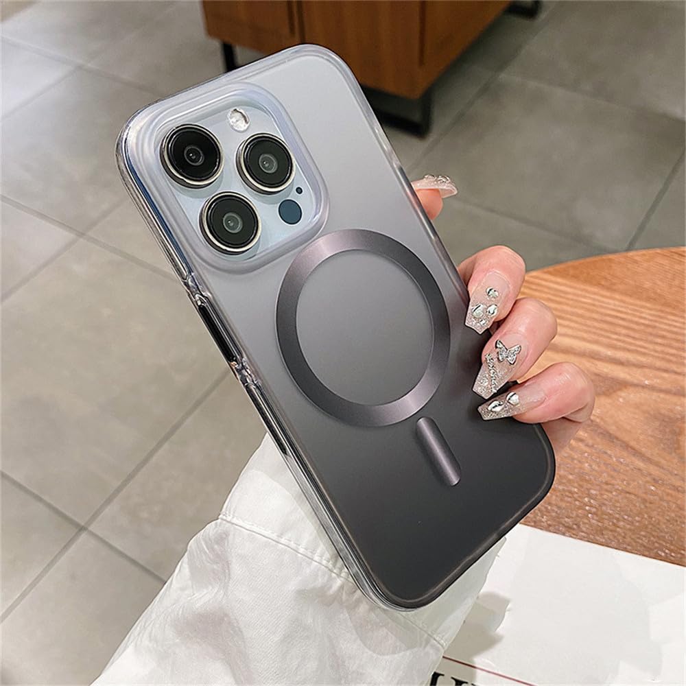 Coque iPhone 15 magnétique noire en acrylique dur et mat de luxe - 8