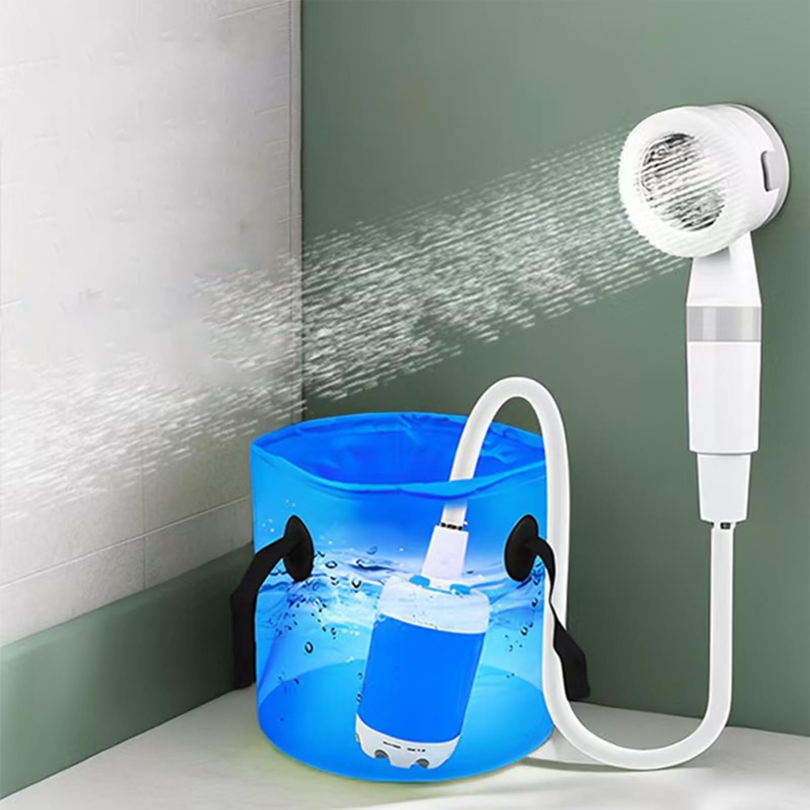 Generico Doccia da Campeggio Spruzzatore d'Acqua, Lavaggio, Pulizia | 5000 mAh Doccia Elettrica Portatile Da Campeggio Per Campeggio Viaggio Spiaggia Esterno Camper Lavaggio Auto Bagno Animali