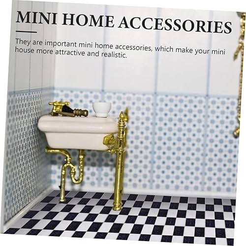 Miniatura 6 de SAFIGLE 135 piezas de suelo de madera simulada para casa de muñecas, adornos para muebles de 1 a 12 escalas, muebles de madera, accesorios de casa