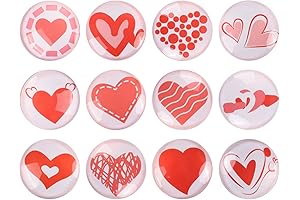 12-Pack Glass Heart Refrigerator Magnets