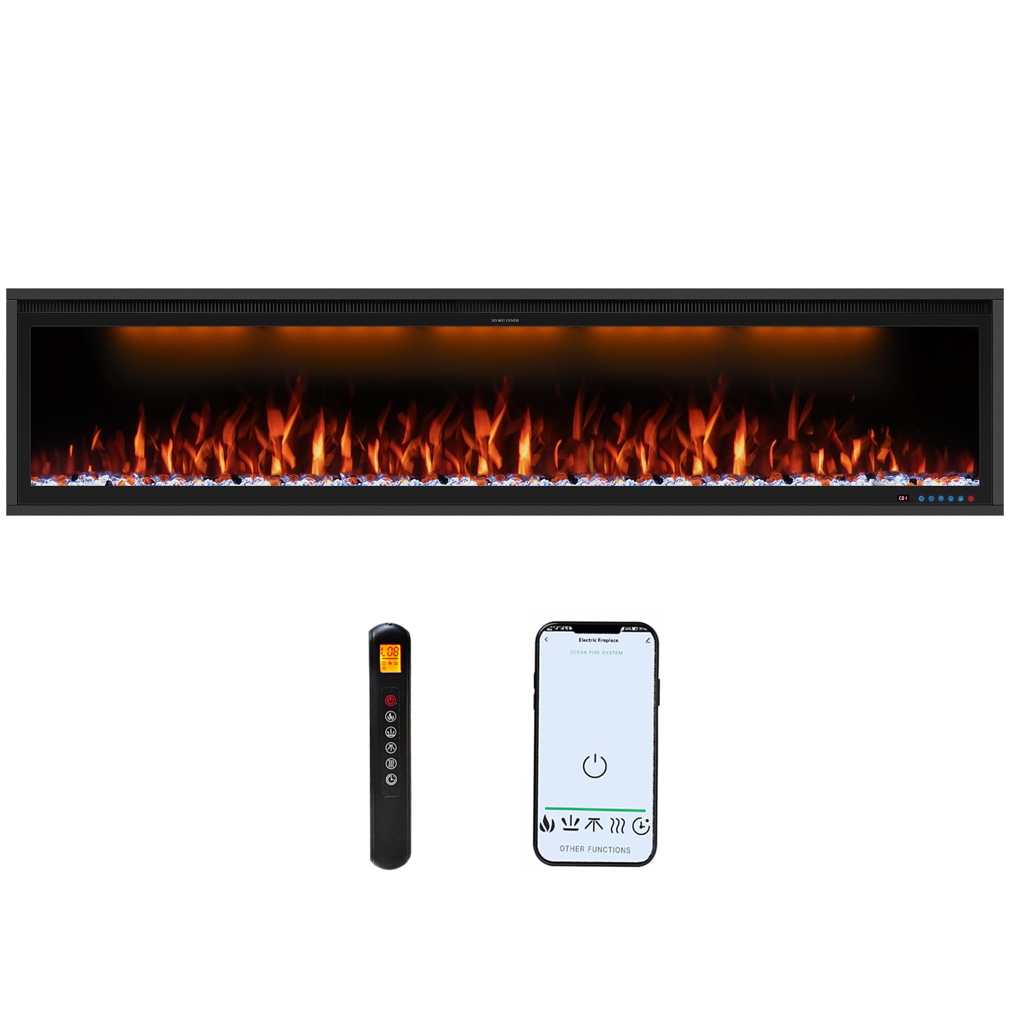 Photo 1 of Benrocks 74" Electric Fireplace with WiFi & App Control