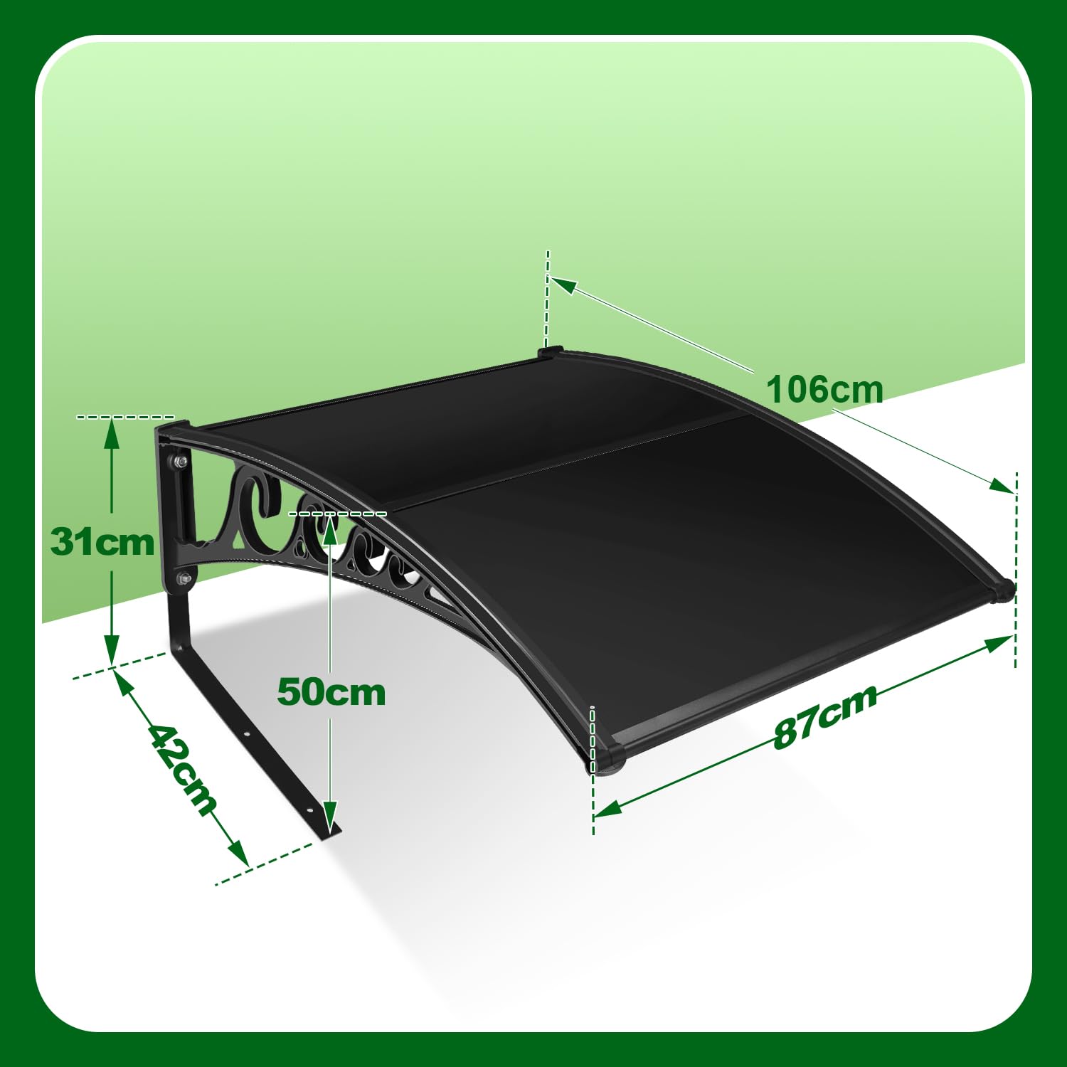 Garage pour Robot Tondeuse avec Toit de Protection UV - 106 x 87 x 50 cm - Noir