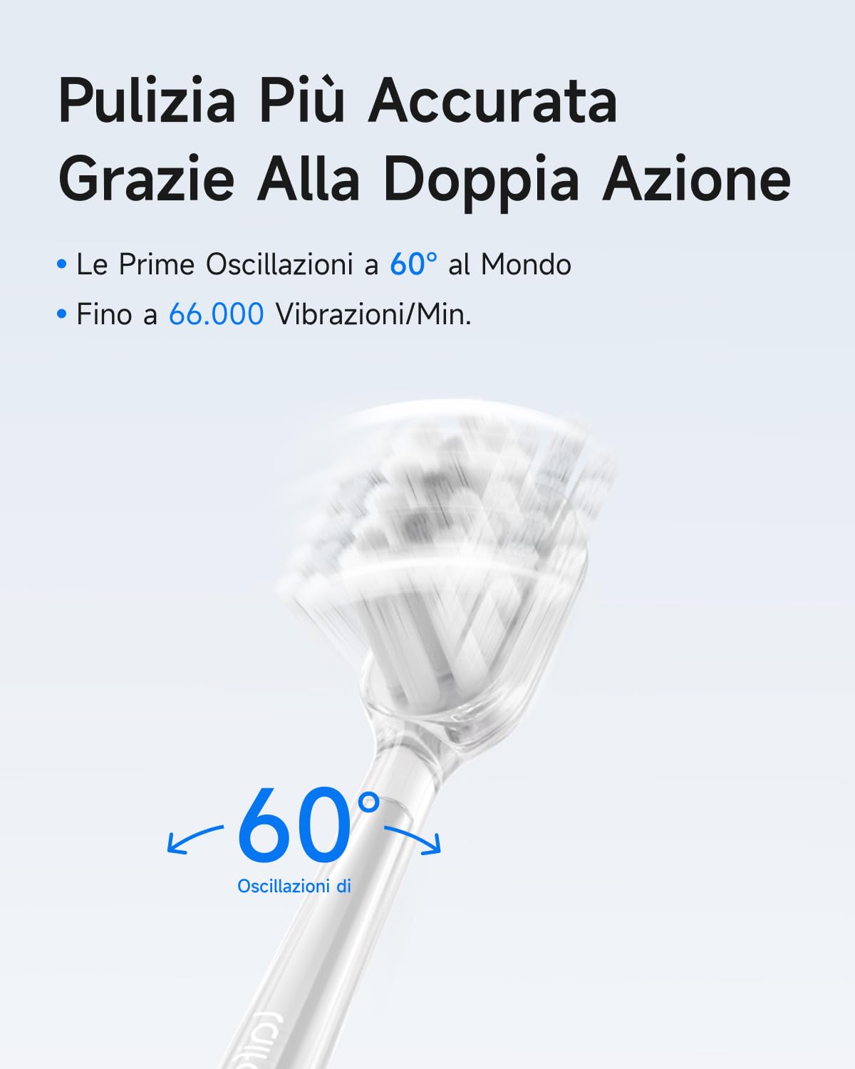 Laifen Wave Toothbrush Oscillante e Vibrazionale 3 Testine - Dettaglio