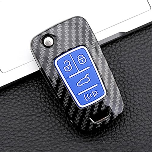Vista 18 de Funda para llavero de automóvil con control remoto sin llave para Chevy Cruze Equinox Impala, Malibu, Sonic Spark Volt Camaro con patrón de fibra