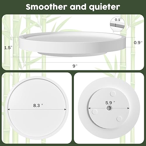 Miniatura 7 de Bandeja giratoria de 9 pulgadas para velas de perfume, organizador de encimera de fregadero de cocina de bambú para mantener vidrio, esponja y