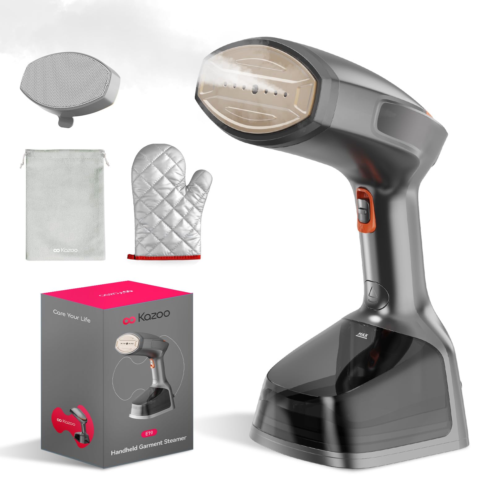 Photo 1 of Handheld Steamer for Clothes, 1800W Portable Garment Steamer with 30s Fast Heat, 4 Fabric Modes for Silk/Wool/Cotton/Linen, 255ml Detachable Tank, Wrinkle Remover Iron Press with Lint Brush