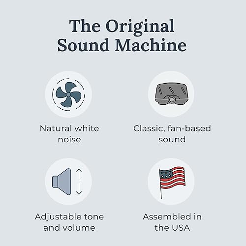 Miniatura 2 de Yogasleep Dohm (gris) La máquina original de ruido blanco, relajante sonido natural de un ventilador real, cancelación de ruido para privacidad en
