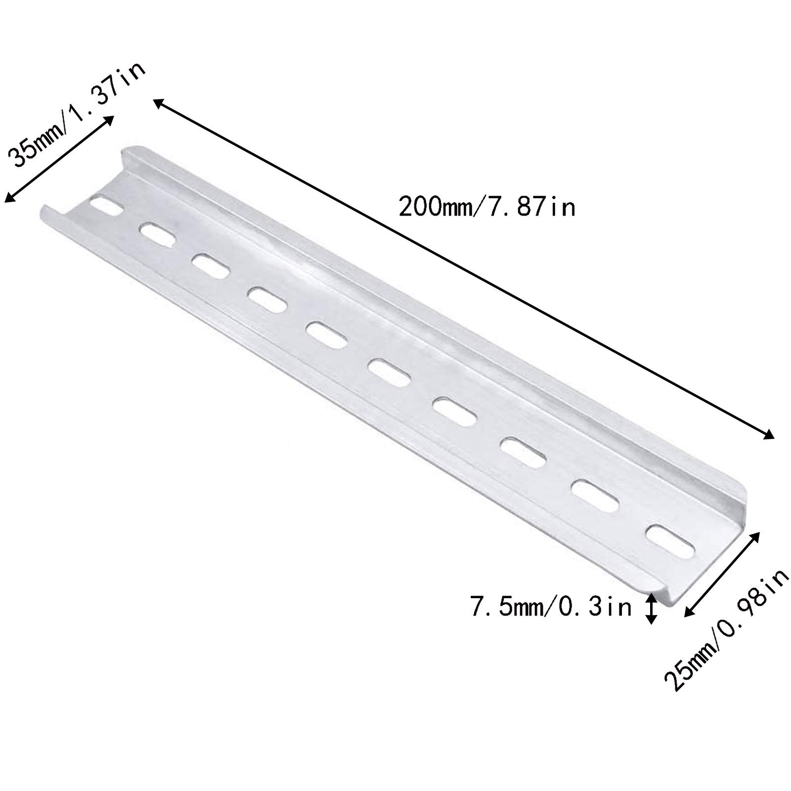 6 Guide DIN In Metallo | 200x35x7.5mm | Per Interruttori E Apparecchi Elettrici | Scanalatura A U - Foto 11