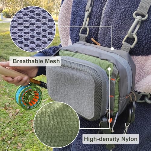 Aventik Fly Fishing Chest Bag Ultra Light Multiple Pockets Chest Pack con Chaleco (Bolsa para Pecho B) miniatura 4
