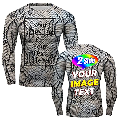 Custom Snakeskin Long Sleeve Compression MMA BJJ Wrestling Cross Training Rash Guard