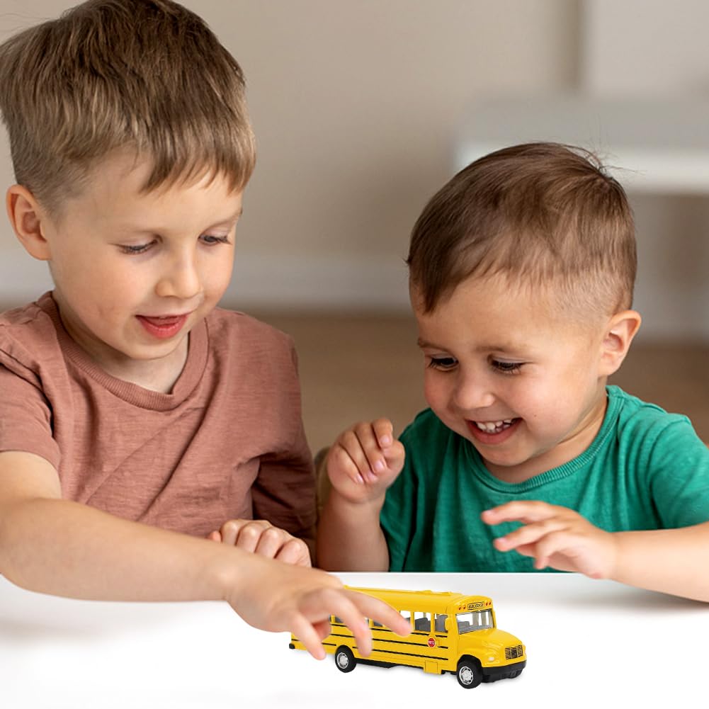 UDTGYELF Bus Scolaire Jaune – Métal Pull Back – 18 X 11 X 4 Cm – Jouet Enfant 1-3 Ans – New York City