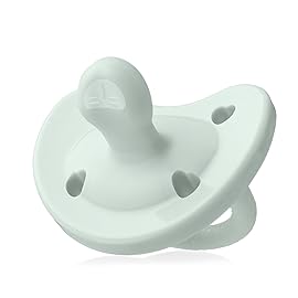 Chicco PhysioForma Luxe Orthodontic Pacifier, 0-6m | 100% Soft Silicone | Supports Breathing & Oral Development | Textured Shield & Handle | Includes Sterilizing Case | BPA Free | Mint, 2pk