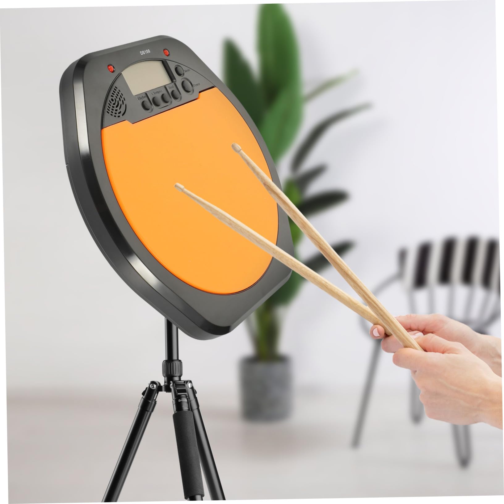 CLISPEED Pad de Batería Digital para Principiantes Pantalla Lcd, Metrónomo Incorporado y Superficie de Alta Elasticidad para Práctica Musical y Entrenamiento de Bateristas Electrónicos