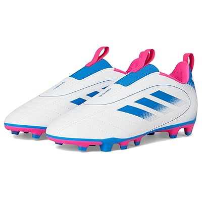 adidas Kids Goletto IX Laceless Firm/Multi Ground Soccer Cleats Kids Shoes White/Bright Royal/Team Shock Pink
