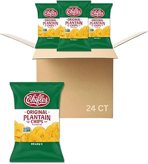 Chifles Original Salted Plantain Chips - 24 Individual Bags - Crunchy & Salty Plantain Chips - Less Fat than Most Potato Chip - Tasty Vegan Snacks, Gluten Free and No Sugar Added- 24 Pack