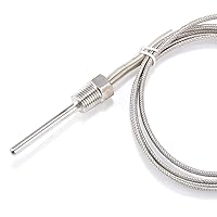 Vista 4 de Termopar resistente al agua tipo K – Sonda de sensor de temperatura Jaybva para controlador de temperatura PID de dos cables de acero inoxidable NPT