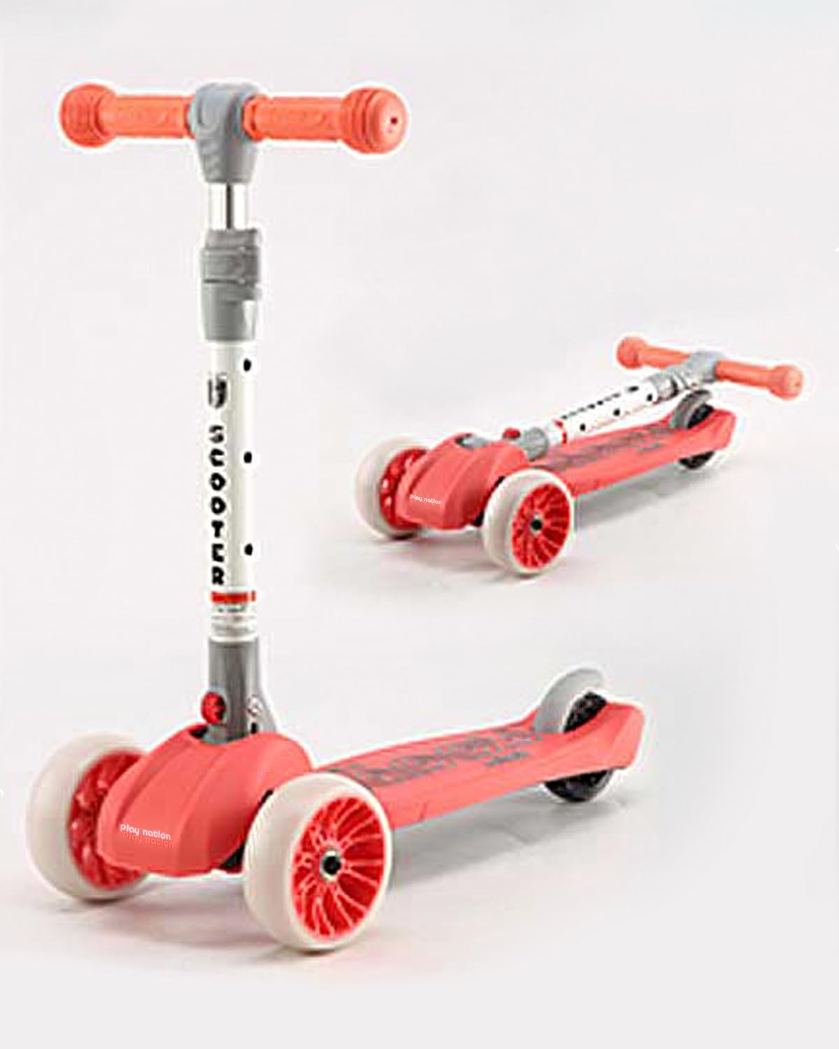 Play Nation Premium Foldable Road Runner Scooter for Kids with LED Wheels, Wide Standing Deck, Rear Brakes & 3-Level Adjustable Handlebar|Kick Scooter for Boys & Girls|Capacity 40 kg|3 Years+ (Pink) (B0D2L97VZD) Amazon Price History, Amazon Price Tracker