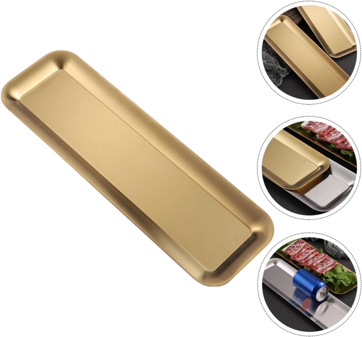 Sushi Plate Stainless Steel Rectangle for Japanese Restaurant Hotel