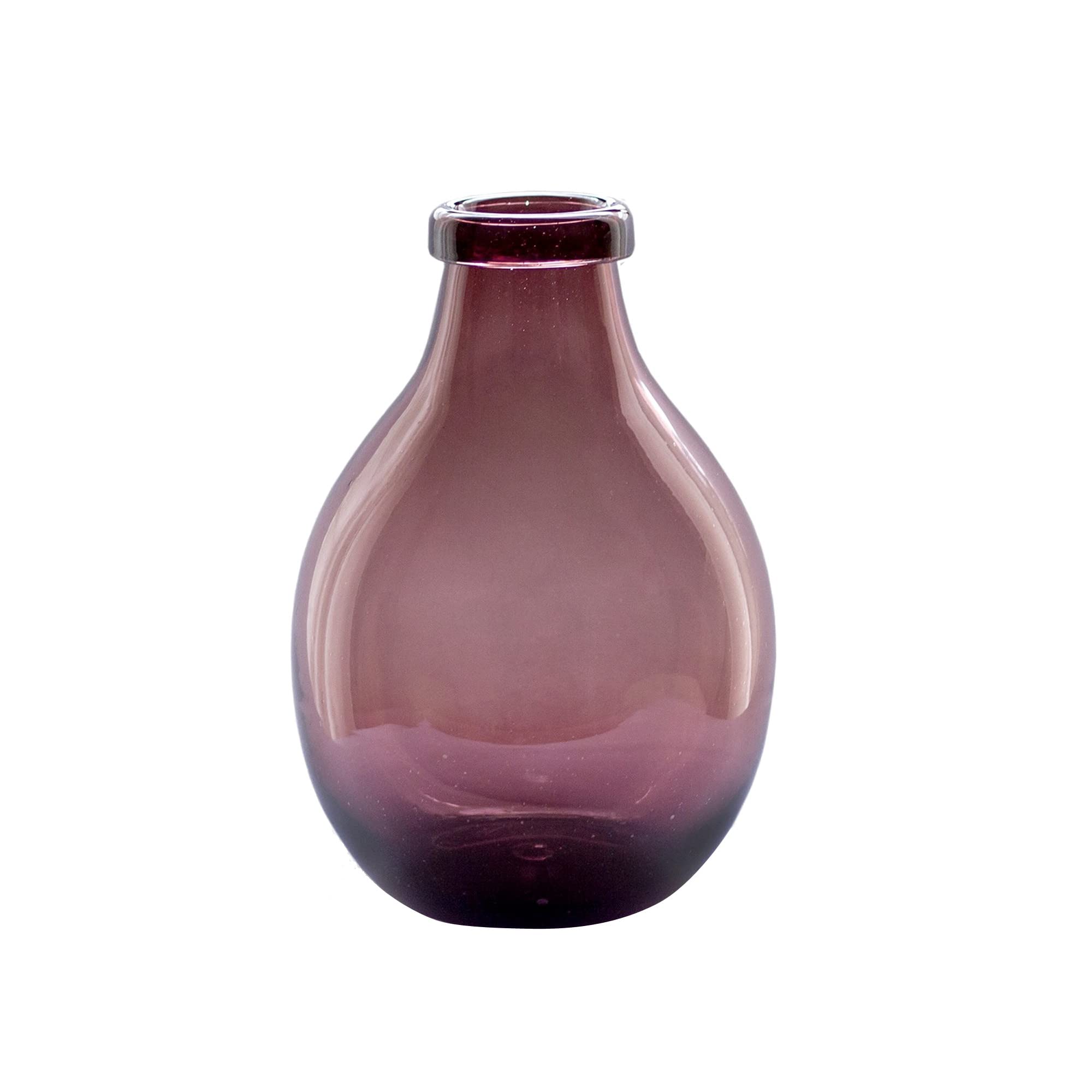 mitienda mit Liebe gemacht Jarrón decorativo, color lila, diseño único soplado, jarrón para flores, jarrón para flores, macetero