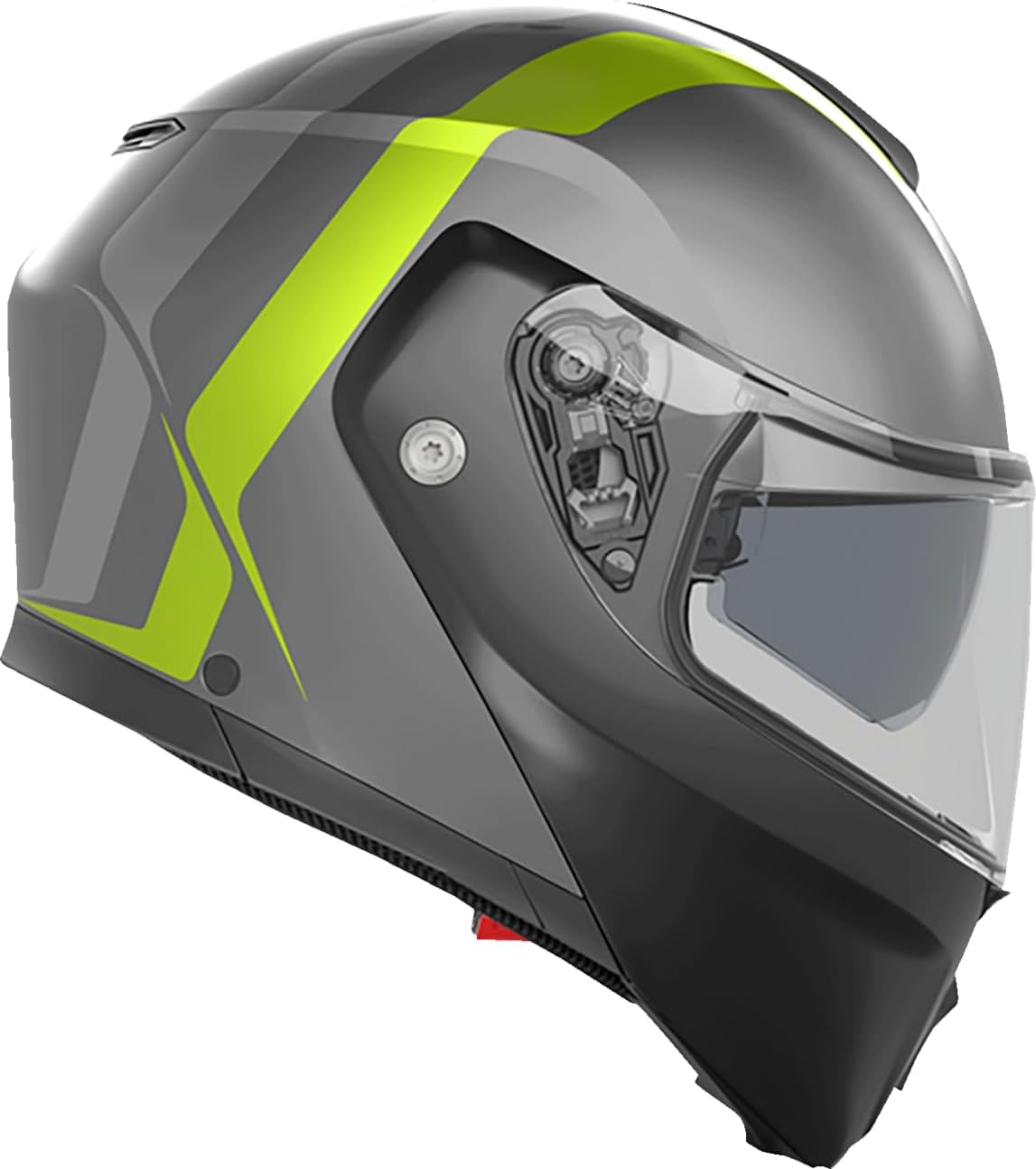 Agv StreetModular Resia Helmet (Medium, Matte Gray/Black/Fluo Yellow)