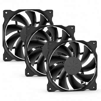 uphere 3-Pack Long Life Computer Case Fan 120mm Cooling Case Fan for Computer Cases Cooling,12BK3-3