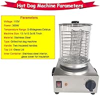 Vista 2 de Máquina calentadora eléctrica de perritos calientes 110 V 300 W de acero inoxidable para perritos calientes, máquina calentadora de bollos