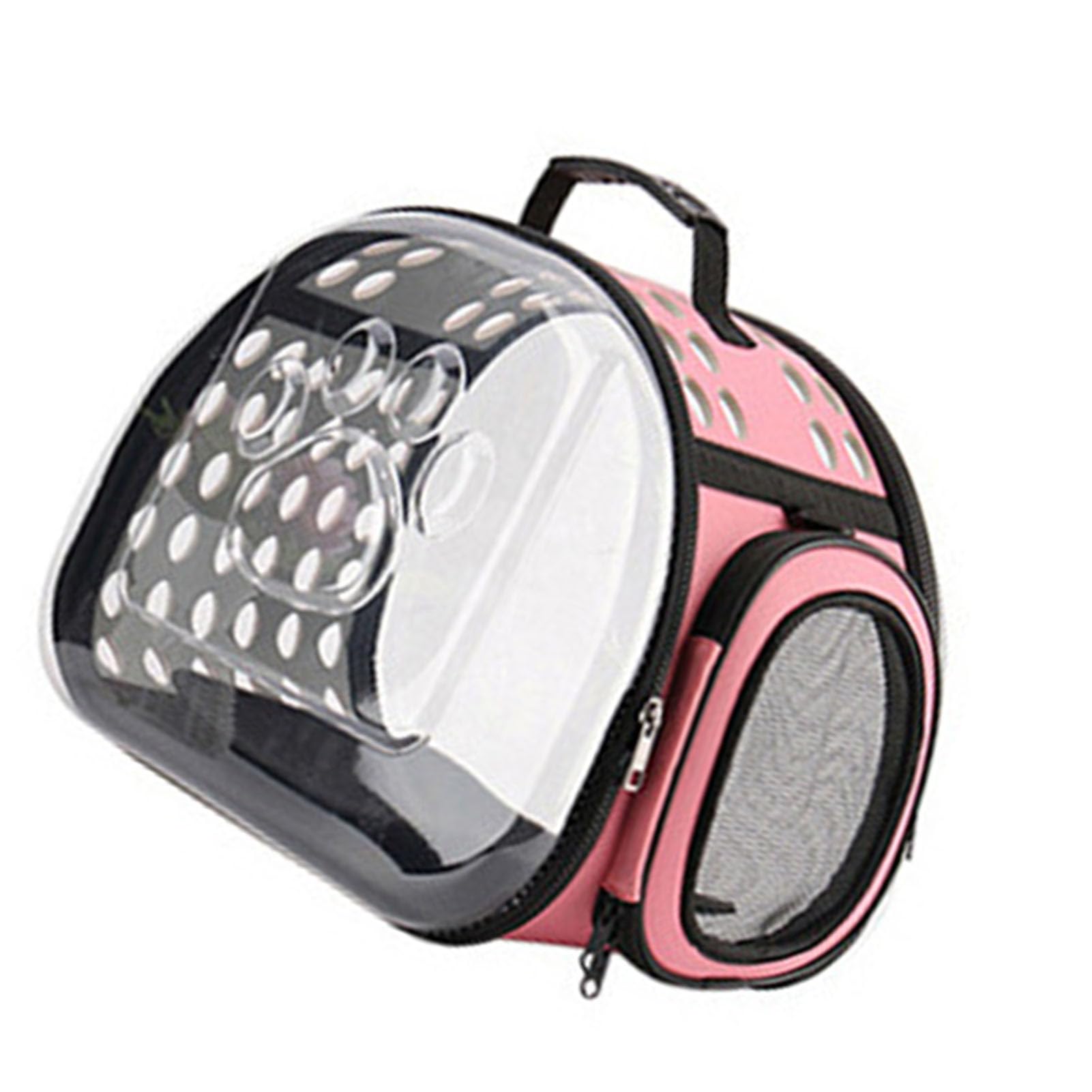 Transportín Transparente para Gatos, Mochila Transparente para Mascotas, Transportador de Viaje Plegable para Perros Pequeños, Gatos, Conejos, con Interior Espacioso y Cómodo,