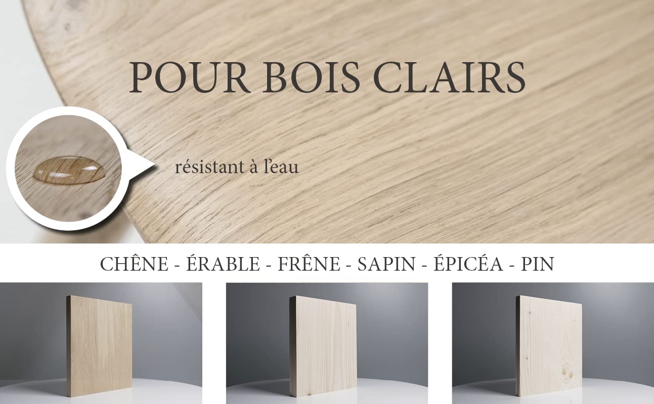 Scandic Oil OLI-NATURA pour meubles – Huile aspect bois brut – 1L – sans solvants, huile de bois invisible pour l'intérieur – meubles, tables, chaises, commodes, étagères – chêne, épicéa, pin, sapin