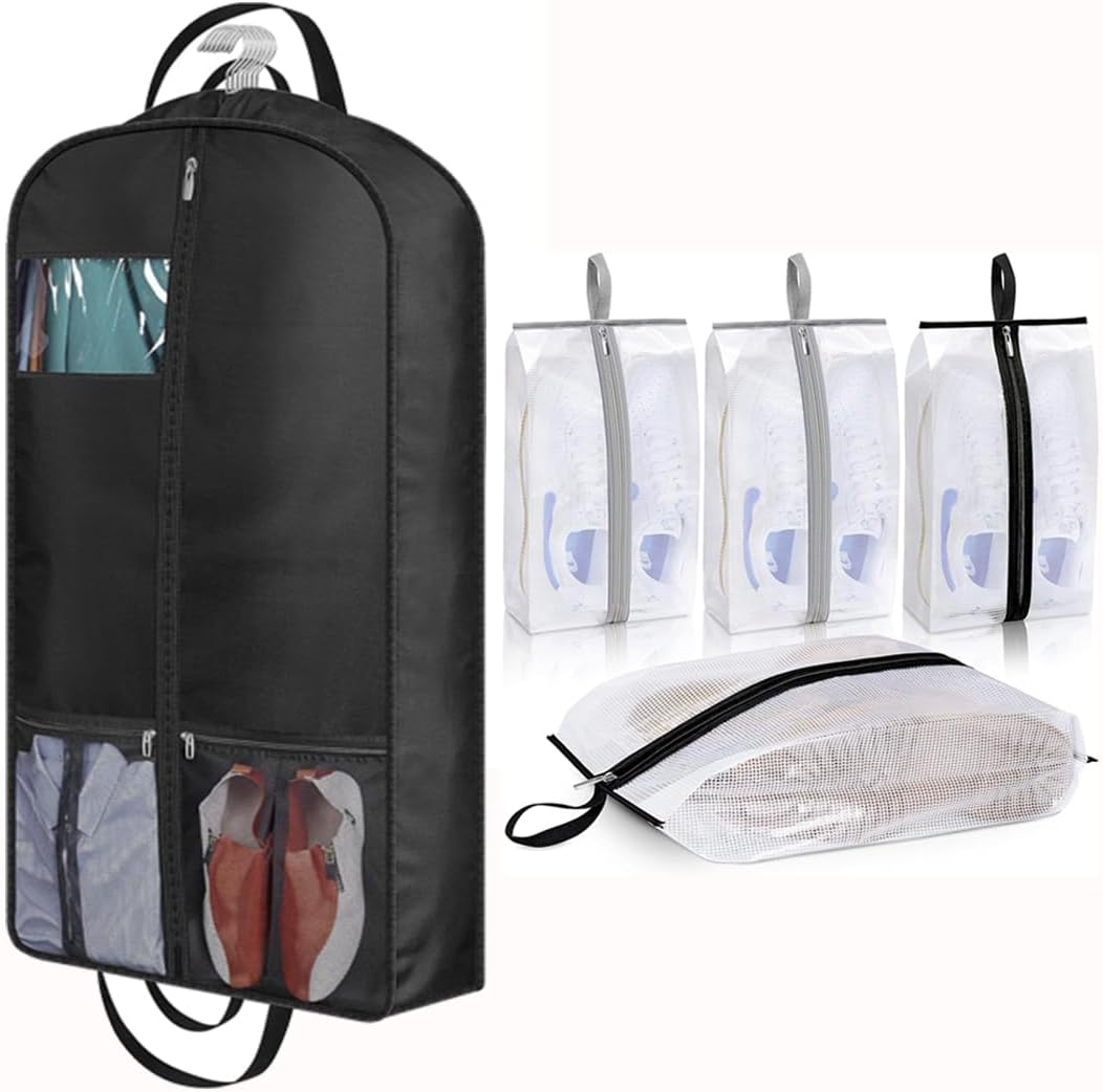 MISSLO 43" Heavy Duty Garment Bags for Travel Waterproof Shoe Bags for Travel